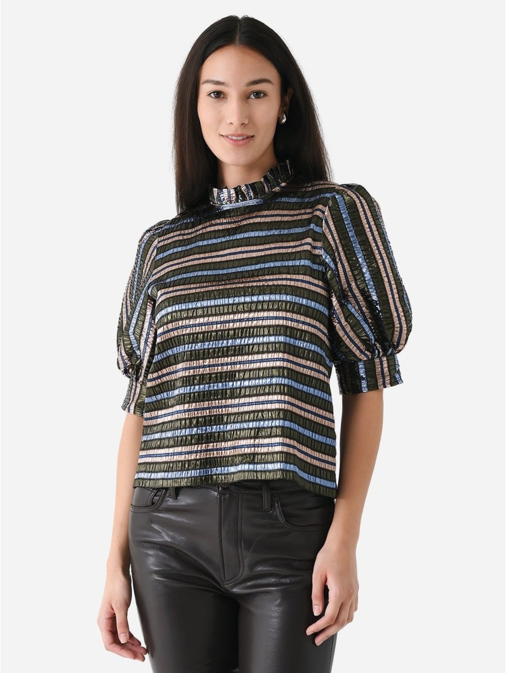 Hunter Bell Stella Top metallic stripe NWOT